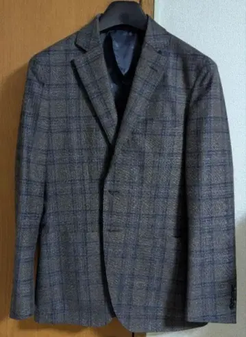 [ 새상품급 ] ORIHICA 자켓 브라운 x 파랑 타탄 체크 말 S