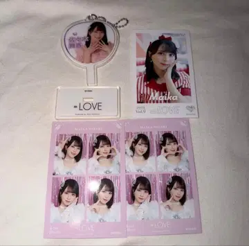 =LOVE 이코러브 사사키 마이카 미니 사진 4컷 미니 복권 부채 세트
