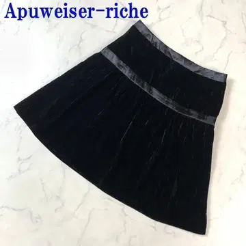 아푸와이저 리셰 미디 스커트 벨로아 플레어 블랙 1 C7498