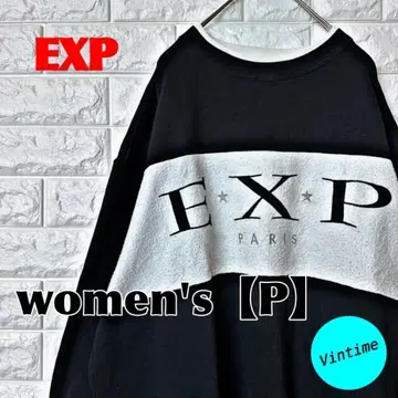 AA87 [ EXP ] 자수 맨투맨 [ 여성용 PETITE ] 블랙