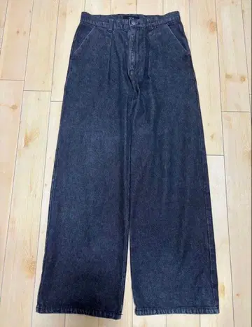 [CALLNE] 블랙 와이드 데님 팬츠 M 사이즈