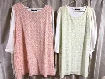 기하학 패턴 7부 소매 원피스 2세트