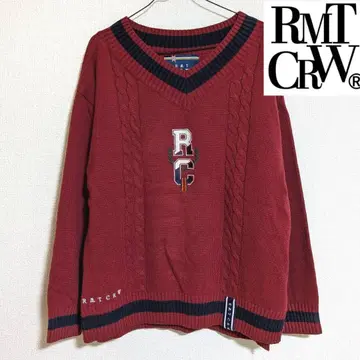 RAT CRW 빨간색 V넥 스웨터