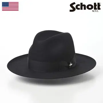 Schott 블랙 울 페도라 햇
