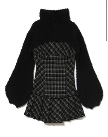 룰루 체크 세트 미니 원피스