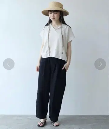 [ yuni ] 코튼 린넨 트윌 코쿤 팬츠 (화이트)