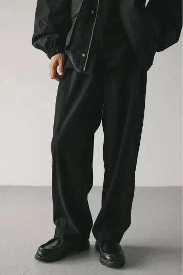 STYLEMIXER 2턱 와이드 트라우저 팬츠 블랙 슬랙스