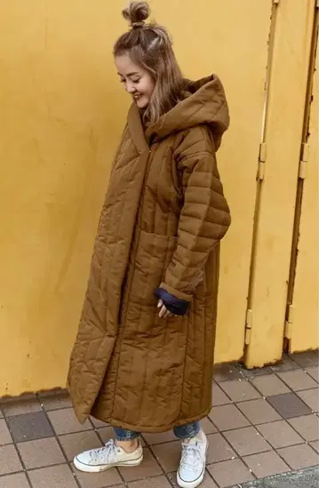 새상품급 카베사 로쏘 충전솜 롱 다운 코트 벤치 코트