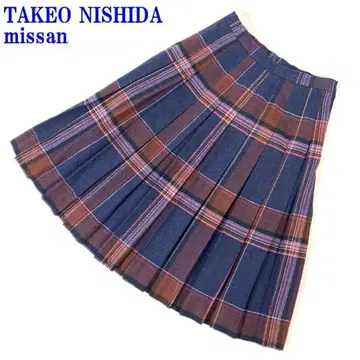 TAKEO NISHIDA missan 네이비 울 스커트 11 C2294