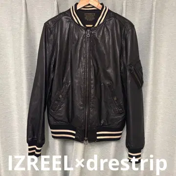 새상품급! IZREEL x drestrip 가죽 자켓 더블 지퍼 블랙
