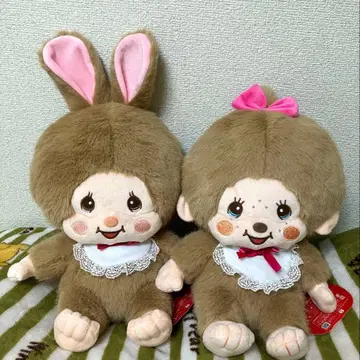 몬치치 라떼 브라운 L 사이즈 봉제 인형 세트 침탄