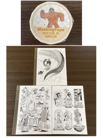 [ 새상품 ] 던전밥 쿠이 료코전 엽서 3장 세트 마스킹 테이프