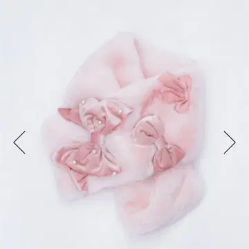 택 포함 새상품 chalmiere 트리플 리본 머플러 핑크