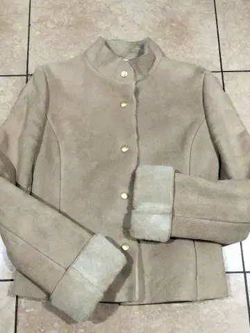 해롯 무스탕 코트 베이지 S