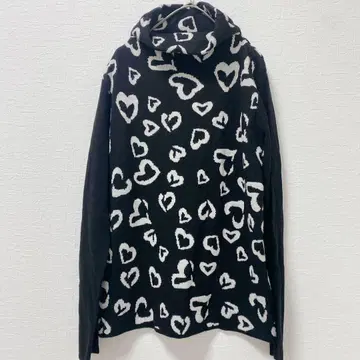 [ F ] YUMA 여성용 상의 니트 스웨터 하이넥 하트 새상품급