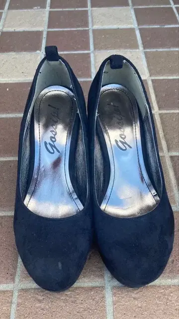 네이비 스웨이드 하이힐 8cm