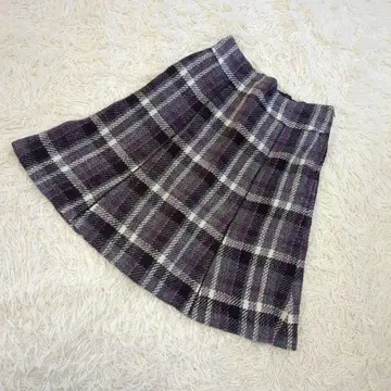 Feroux 온워드 카시야마 무릎 기장 트위드 스커트 파이핑 체크 2