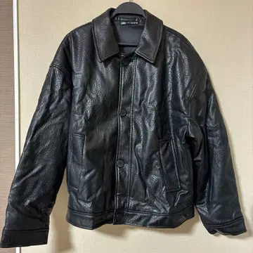ZARA 블랙 가죽 자켓 L