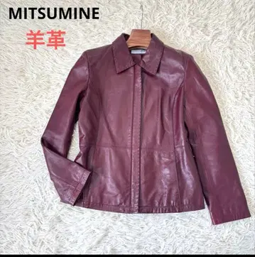 미츠미네 MITSUMINE 램 가죽 양가죽 카라 부착 지퍼 자켓 프리