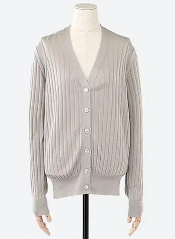 미사용 3 사이즈 슬로우 컬러 별주 18G 실크 와이드 리브 V 가디건