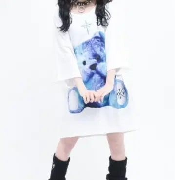 TRAVAS TOKYO 파란 곰 T셔츠