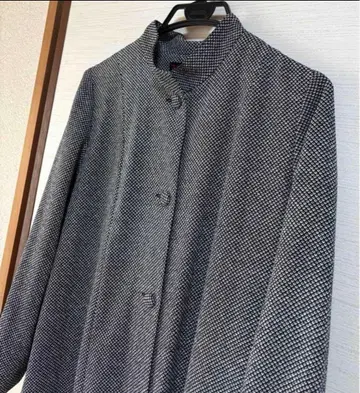 시선당 히키타 패턴 블랙 크레이프 원단 롱 자켓 겉옷