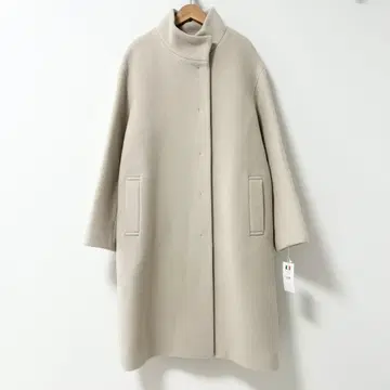 미사용 새상품 23구 더블 크로스 벨로아 스탠드 카라 코트