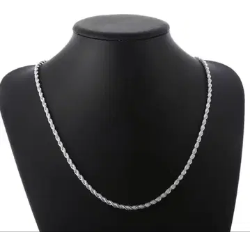 실버 트위스트 체인 목걸이 925