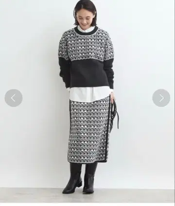 INDIVI 자카드 편직 니트 스커트 13호
