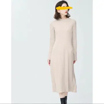 GU 리브 롱 원피스 3XL 내추럴 니트 원피스