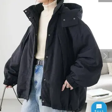 DISCOST [경량/머플러 불필요] 기능 충전솜 몬스터 숏코트 블랙