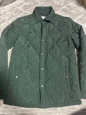 LACOSTE 다크 그린 퀼팅 자켓 US S