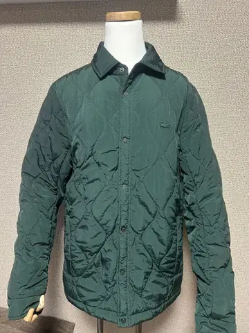 LACOSTE 다크 그린 퀼팅 자켓 US S