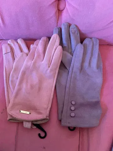 [미사용 새상품] 스마트폰 터치 가능 장갑 라이트 핑크, 탁한 보라색