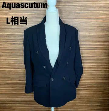 아쿠아 스큐텀 더블 버튼 자켓 아우터 L 상당 네이비 컬러 네이비