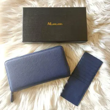 지갑 장지갑 남녀 공용 동전 지갑 대용량 카드 케이스 네이비 선물