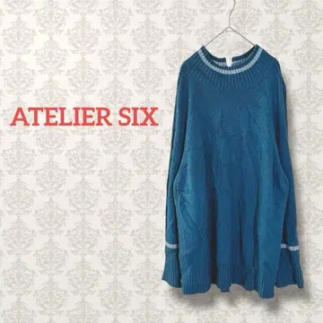 아틀리에 시크 스트라이프 오버 사이즈 스웨터 크루넥 튜닉 기장