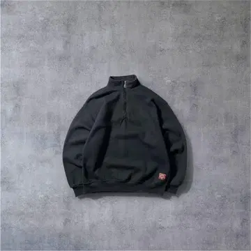 USA제 Russell 하프 지퍼 맨투맨 L 블랙 00s