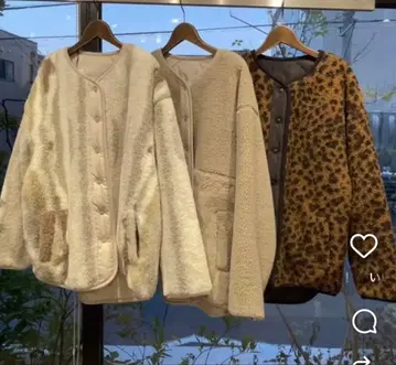 새상품 리버서블 아우터 레오파드 무늬 블랙 이시카와 라보 F