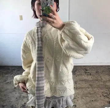 nugu haku 울 두꺼운 원단 케이블 니트