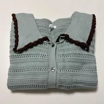 LOWRYS FARM BIG 컬러 레이스 가디건 블루