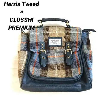 콜라보 해리스 트위드 크로시 백팩 3way 체크 숄더