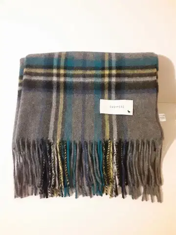 macocca 캐시미어 스톨 (체크 다크 그레이)