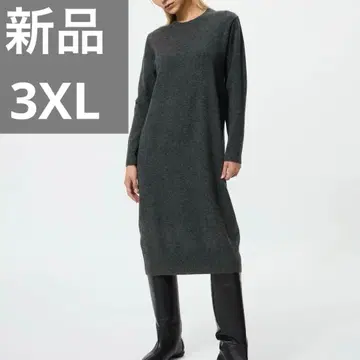 [ 택 포함 새상품 ] UNIQLO 수플레얀 원피스 3XL 다크 그레이