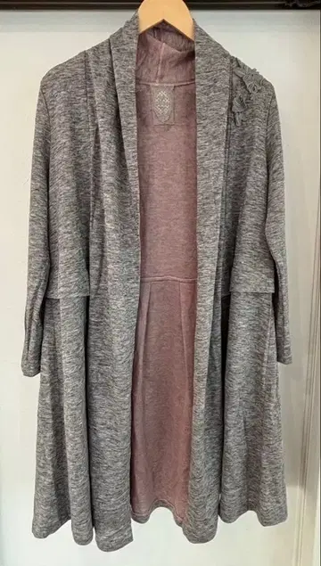 Akiakane 아키아카네 사에라 그레이 레이스 롱 가디건 L