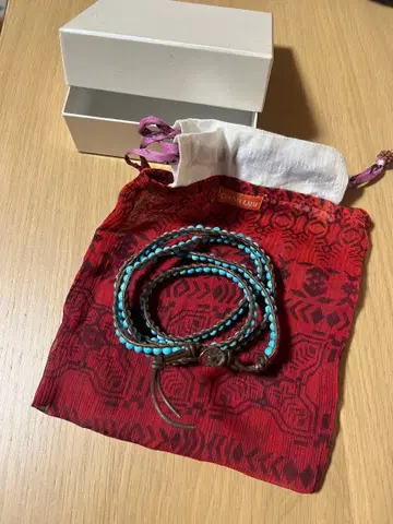 CHAN LUU 터콰이즈 비즈 가죽 팔찌