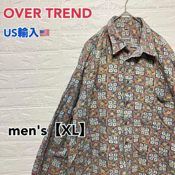 B454 [ US 수입 ] 긴팔 셔츠 기하학 패턴 men's [ XL ]
