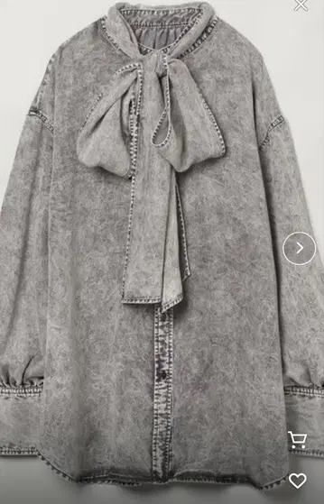 미사용 JEANASIS 케미컬 블리치 보타이 블라우스