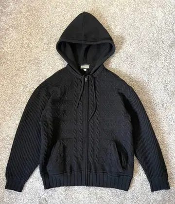 90s CLOSED MFG 니트 집업 후드티 블랙 질보