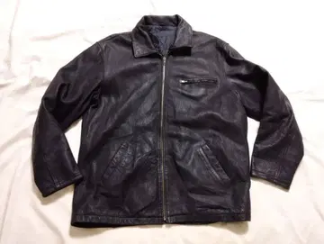 블랙 가죽 자켓 소가죽 XL 주름 가죽
